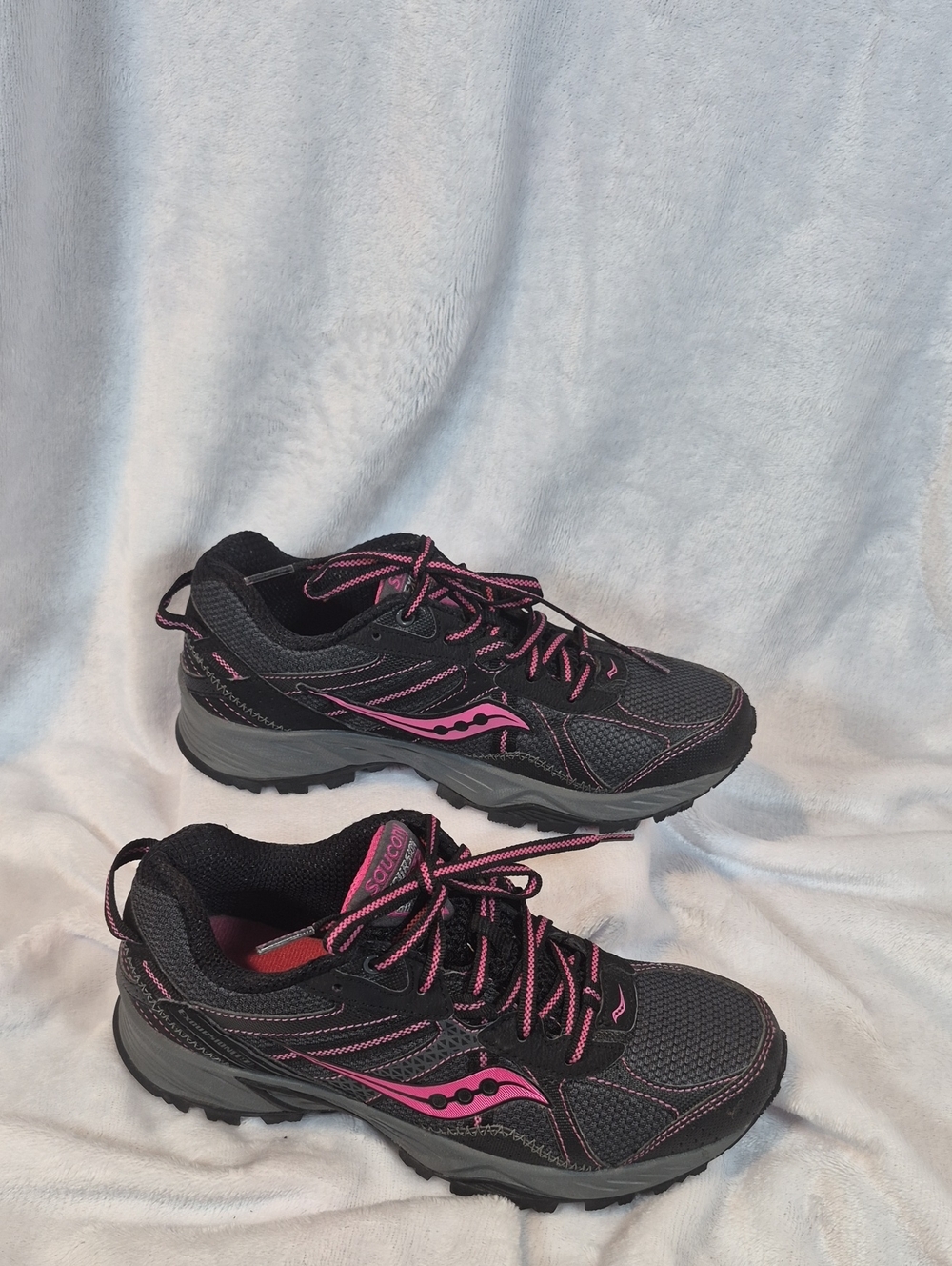Saucony Women's Black with Pink Accent Trail Shoes